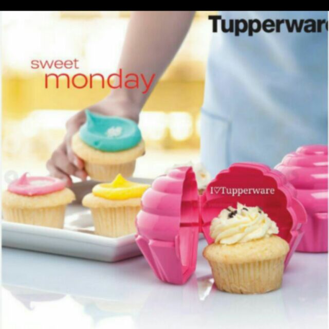 New Tupperware Individual Pink Cup Cake Holder!!