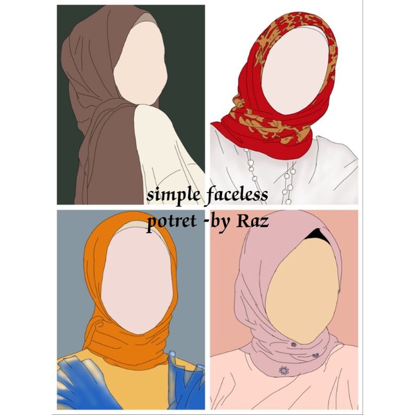 SIMPLE FACELESS POTRET -BY RAZ [paling murah] | Shopee Malaysia