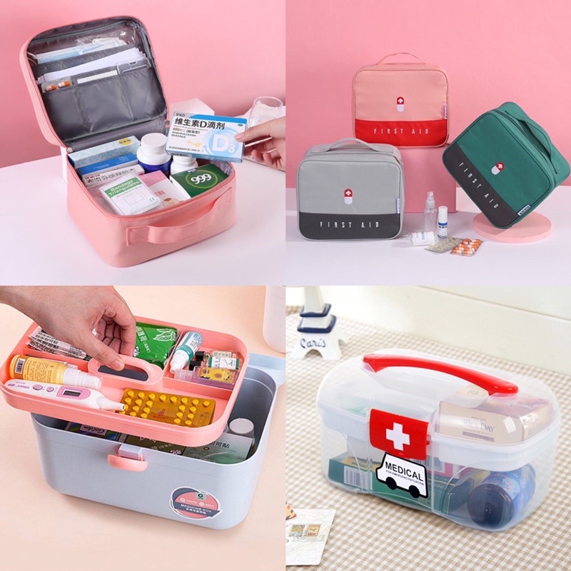 Medication Storage Box Large-capacity Multi-cell Layered Emergency Box 