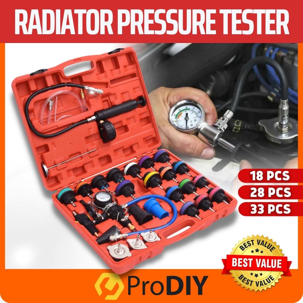 28PCS Universal Radiator Pressure Tester Adapters Vacuum Type Cooling System Kit