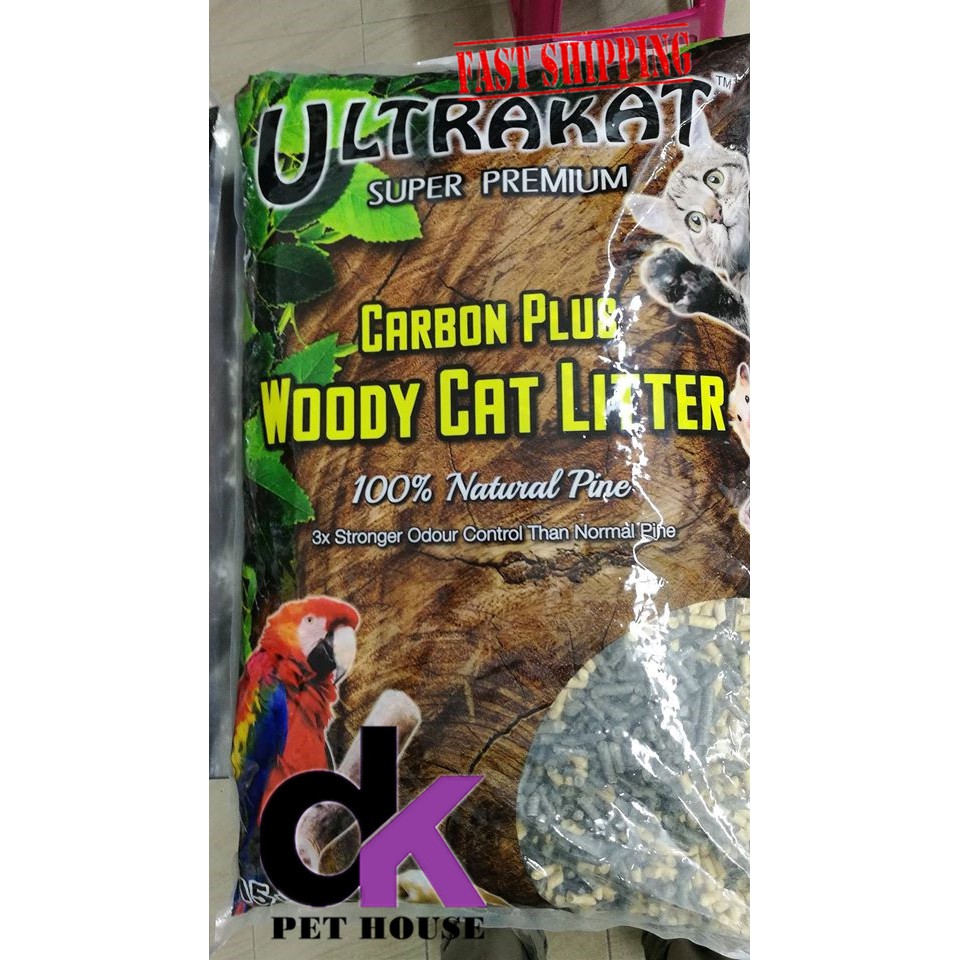 Ultrakat Carbon Charcoal Pine Wood Cat Litter 15L 8KG Shopee Malaysia
