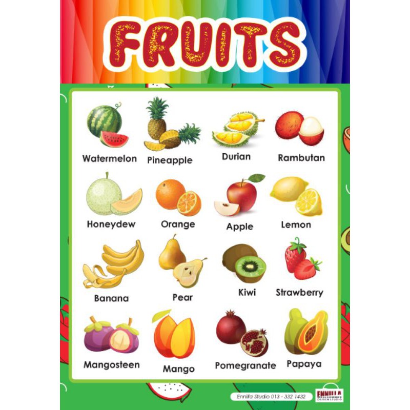 (Ready stock) ABC Poster Sifir Education Sticker Kids Learning ...