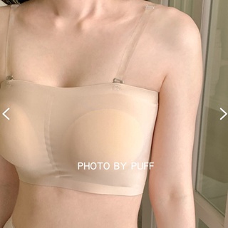 women lingerie strapless bra#女生内衣韩模外扩无肩带3d果冻内衣抹胸裹胸无痕显腰细加厚6cm文胸罩Korean model  outside expansion strapless 3d jelly underwear tube top wrap chest