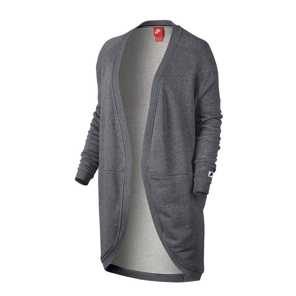 100 Original Nike Womens SweatShirt Modern Open Cardigan Grey Shopee Malaysia