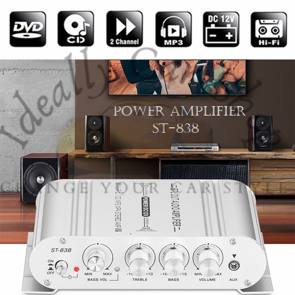 Ideally Power Amplifier ST-838 2.1CH Digital Car Home Amplifier Hi-Fi ...