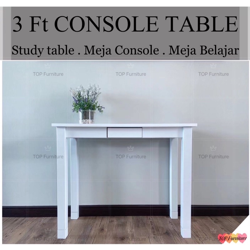 (Ready Stock)3ft Console table #Study table #Computer table#White ...