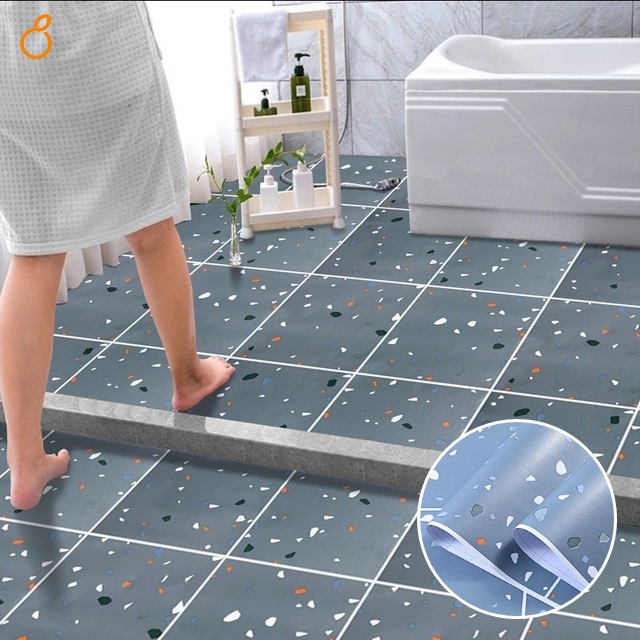 Bathroom floor wallpaper waterproof PVC self-adhesive, anti-slip and ...