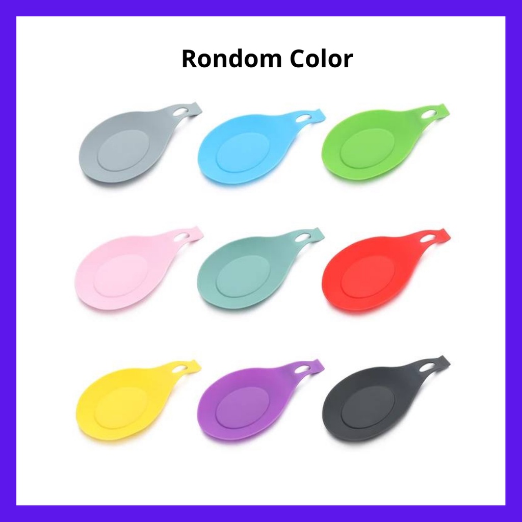Silicon Spoon Ladle Holder Mat Rest Heat Resistant Placement Coaster ...