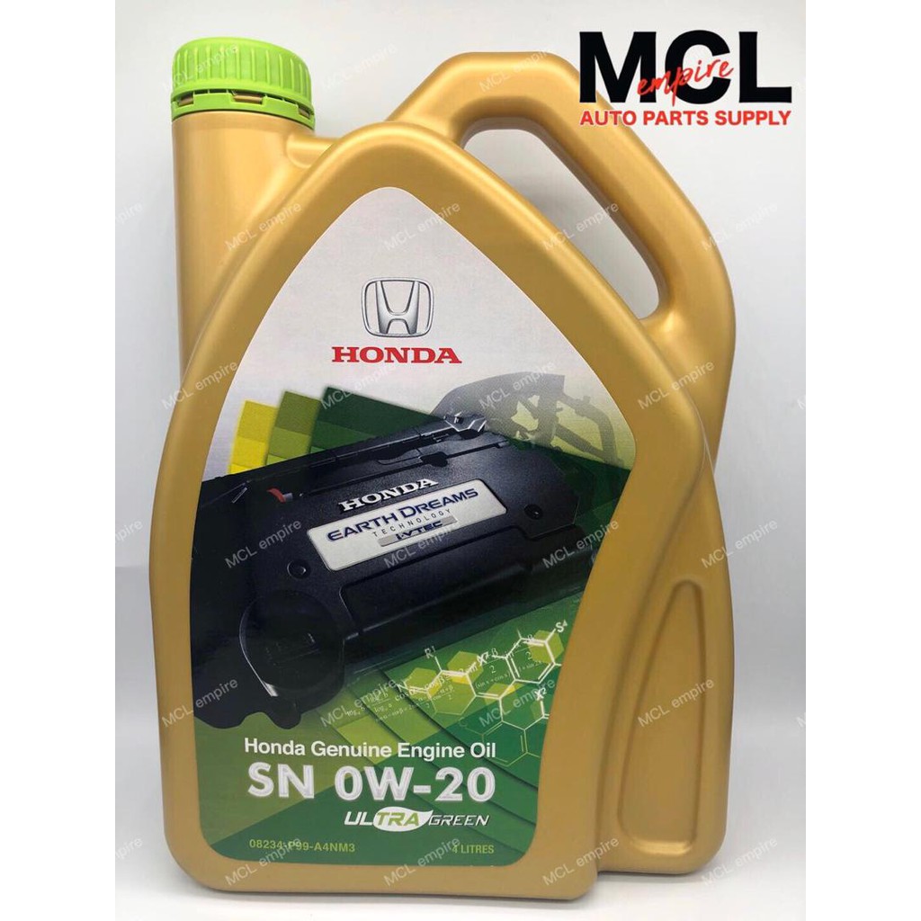 Honda Genuine Fully Synthetic Ultra Green SN 0W20 Engine Oil 4L ...