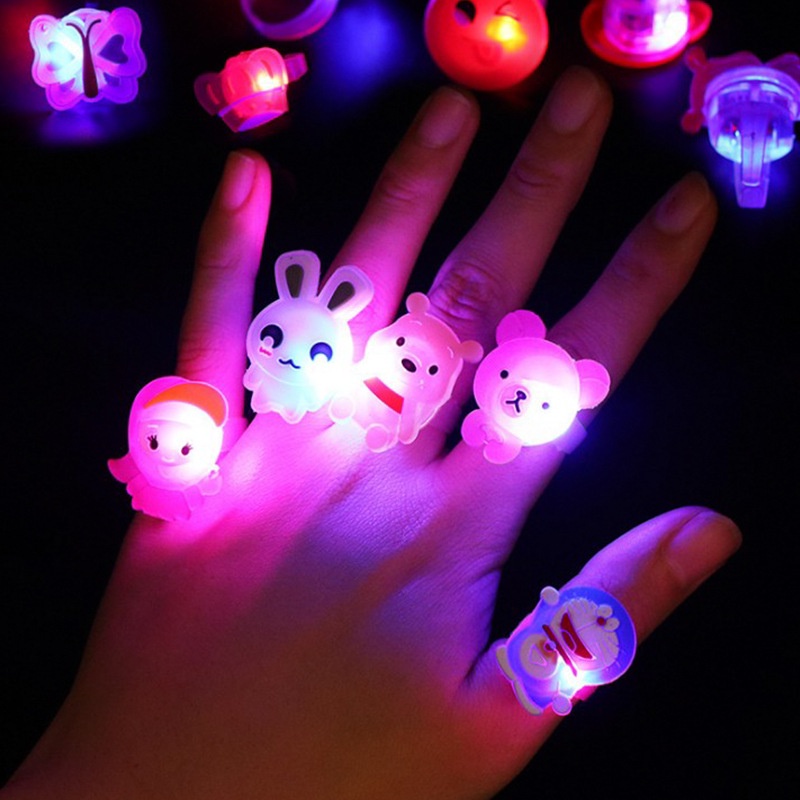 Luminous Rings Kids Toy LED Cartoon Lights Glow Toys | Shopee Malaysia