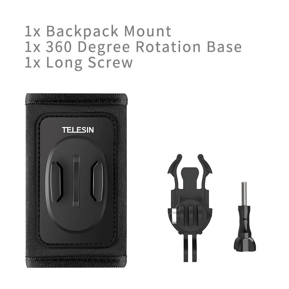 TELESIN Backpack Bag Strap Shoulder Mount Clip Holder for HERO 11 10 9