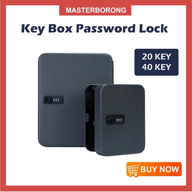 masterborong Key Box Password Lock Metal Organizer Keys Holder Safety ...
