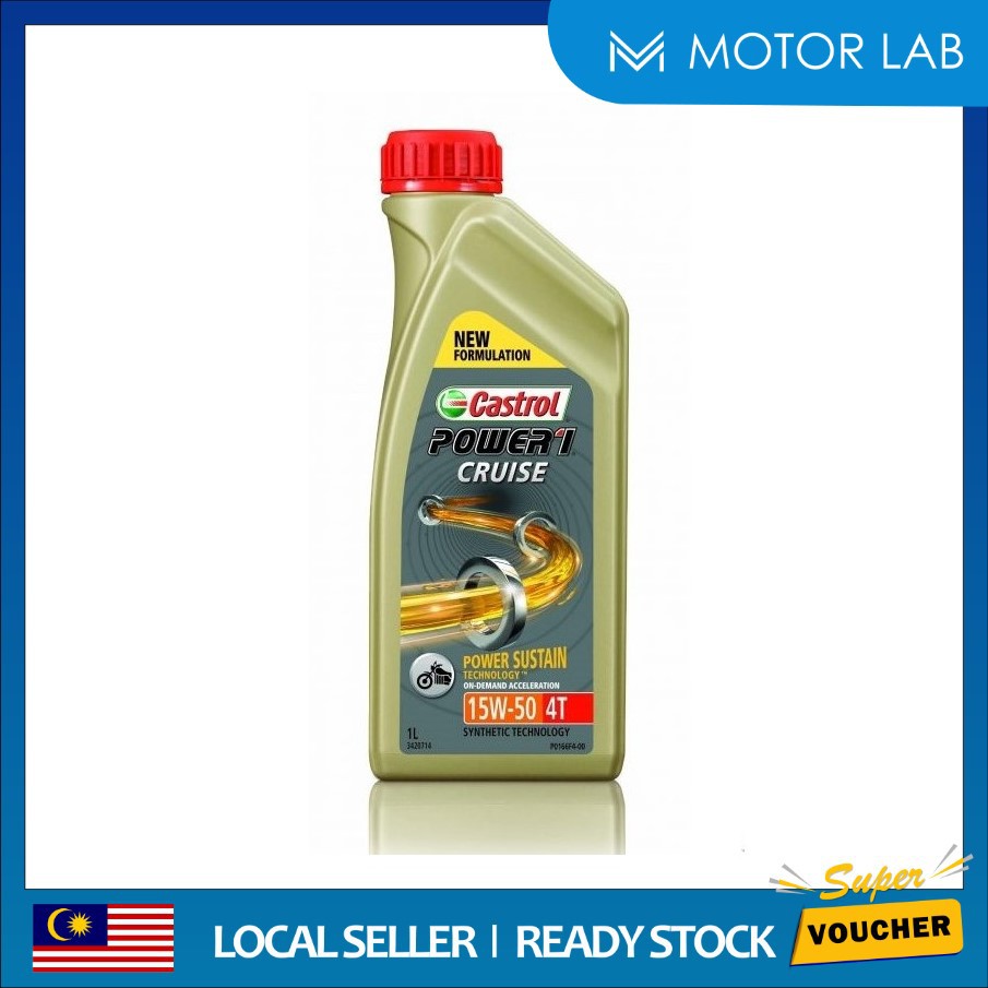 4T CASTROL POWER 1 POWER1 CRUISE GOLD 1LITRE 15W 50 API SN JASO MA2 Shopee Malaysia