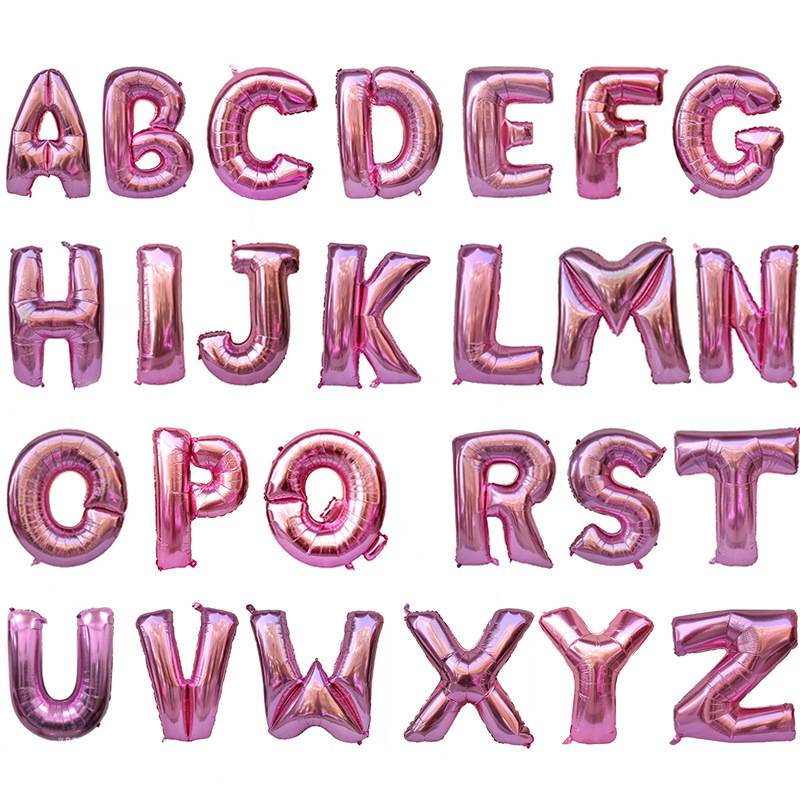 40 Inch Large Size pink Alphabet Letters Huruf ABC Foil Balloon Helium ...