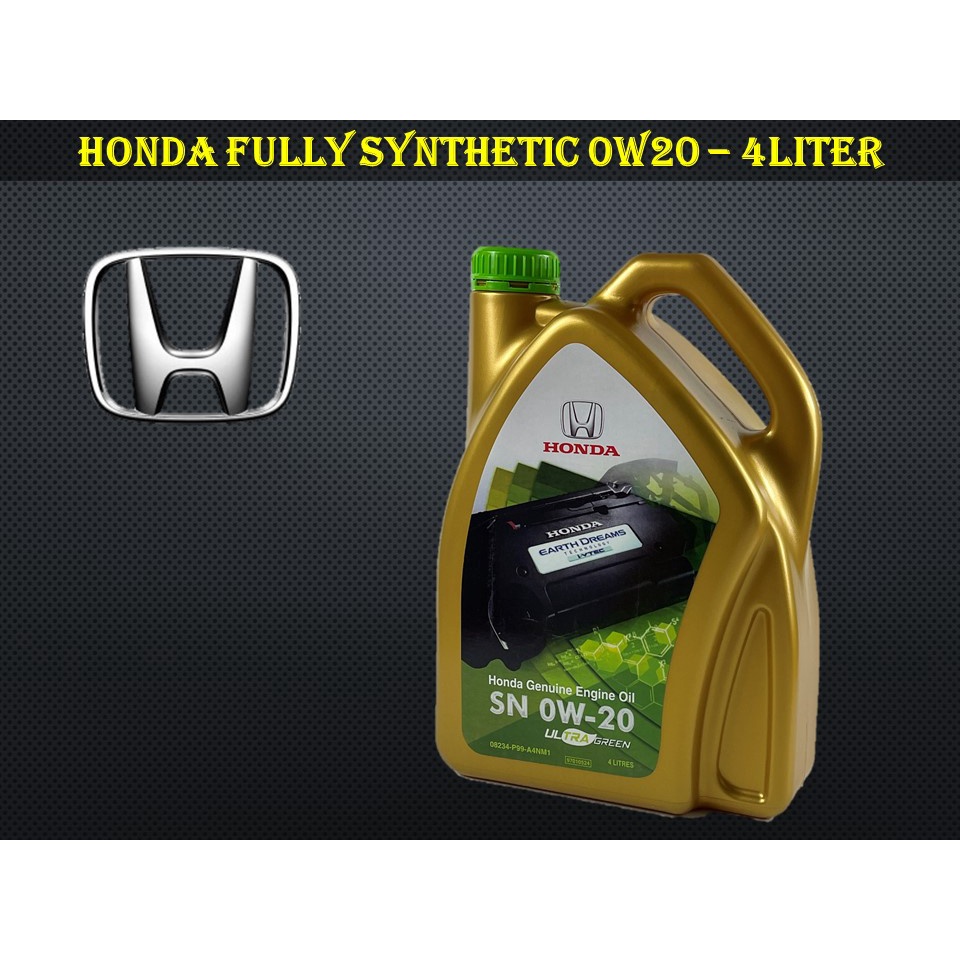 Honda 0w20 4l Fully Synthetic Engine Oil 0w 20 Api Sn 4liter Shopee