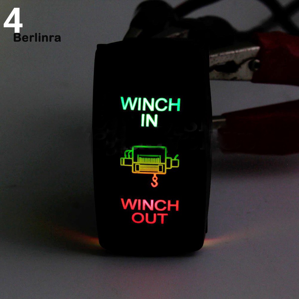 BLR_ 12V 24V 7-Pin Dual LED Light Winch In Out ON-OFF-ON Laser Boat UTV ...
