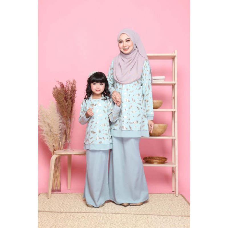 🌸 Kurung Daneen Nadeera Set Sedondon Ibu Anak- Baju Raya Set Ibu Anak 