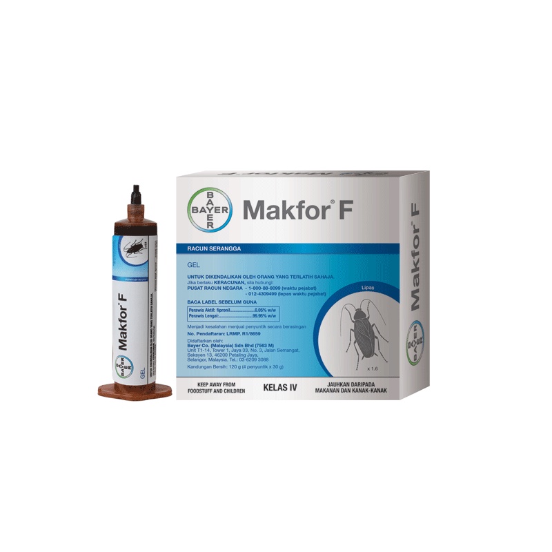 Bayer Makfor F Cockroach Gel Bait / racun gel penghapus lipas (30Gm ...