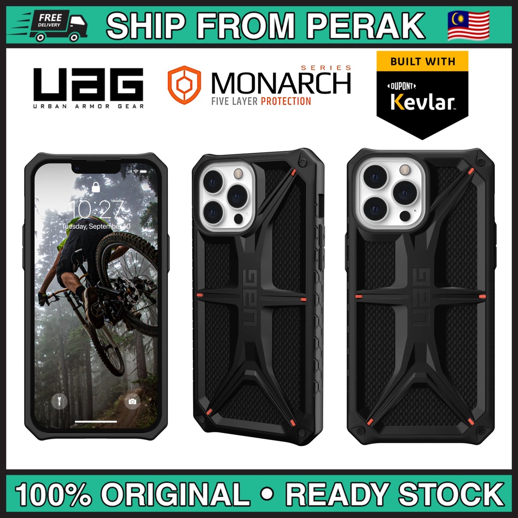 Original UAG Monarch Kevlar for iPhone 15 Pro Max / 15 Pro / 14 Pro / iPhone  13 Pro / 13 Pro Max Phone Case Cover Casing