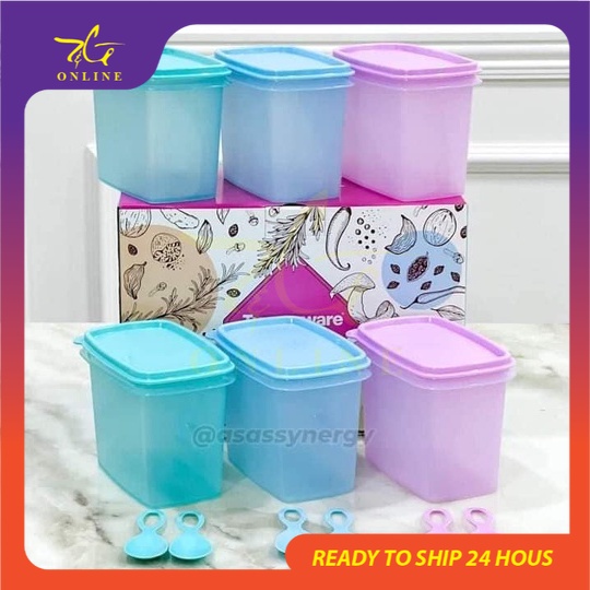 Tupperware 840ml Shelf Savers with Spoon 6pcs Bekas Tepung Susu with ...