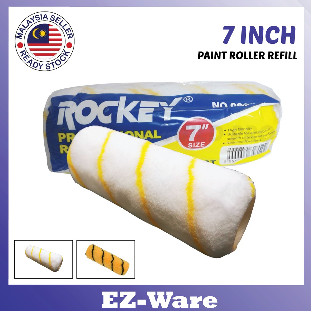 7 Inch Paint Roller Refill Only (Yellow Line / Black Line)/Cat Dinding