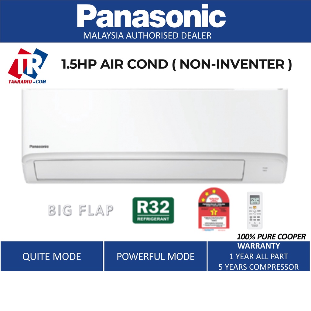 Panasonic R32 Non-Inverter Air Conditioner (1.5HP) CS-PN12WKH | Shopee ...