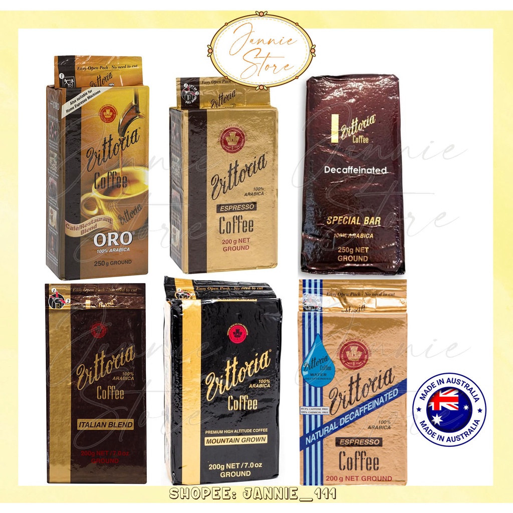 Vittoria Ground Coffee 100 ArabicaOro/Decaffeinated Special/Espresso