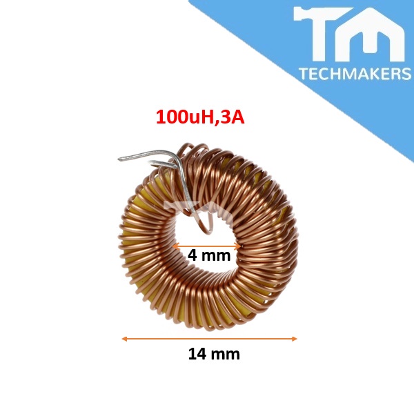 6A,56uH — 3A/6A Toroid Coil Inductor 33uH / 47uH / 56uH / 100uH / 470uH Inductance High Power Techmakers