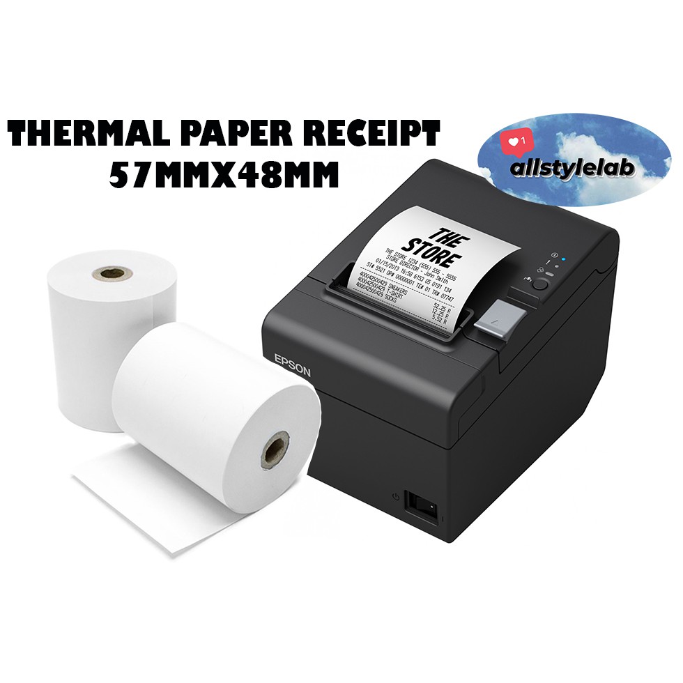 Thermal Receipt Paper Thermal Paper Roll Kertas Resit Cash Register 57mmx48mm Shopee Malaysia 5962