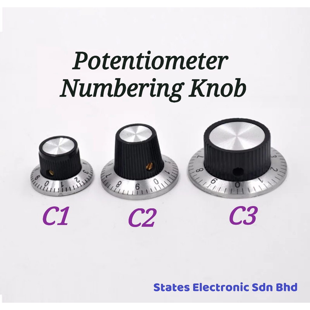 High Grade Potentiometer Numbering Volume Knob C1 C2 C3 Shopee Malaysia