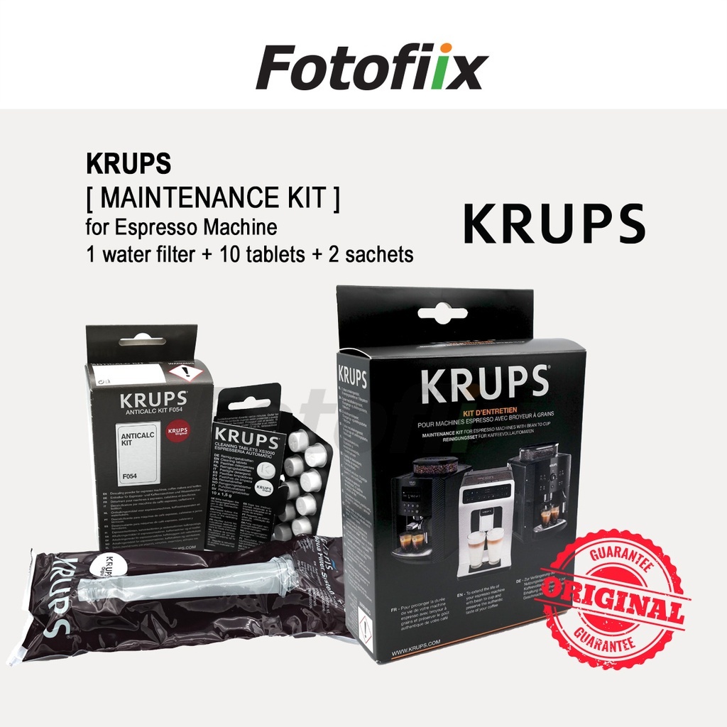 KRUPS [ MAINTENANCE KIT ] for Espresso Coffee Machine / Included 1 water  filter + 10 tablets + 2 sachets