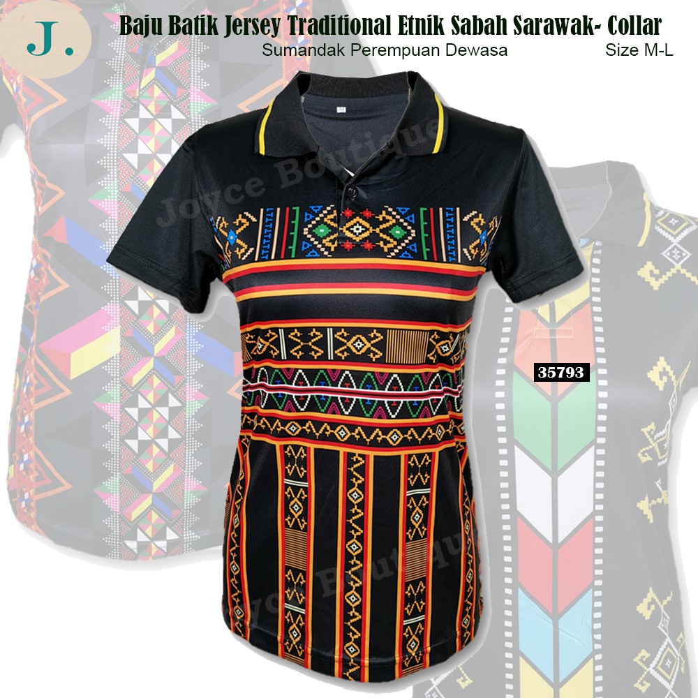 (Small Cutting) Ready Stock!! Baju Batik Jersey Traditional Etnik Sabah ...