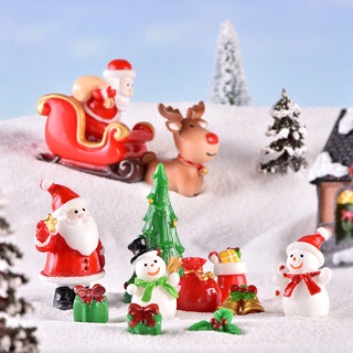 Christmas Miniature Ornaments Mini Resin Santa Claus Snowman