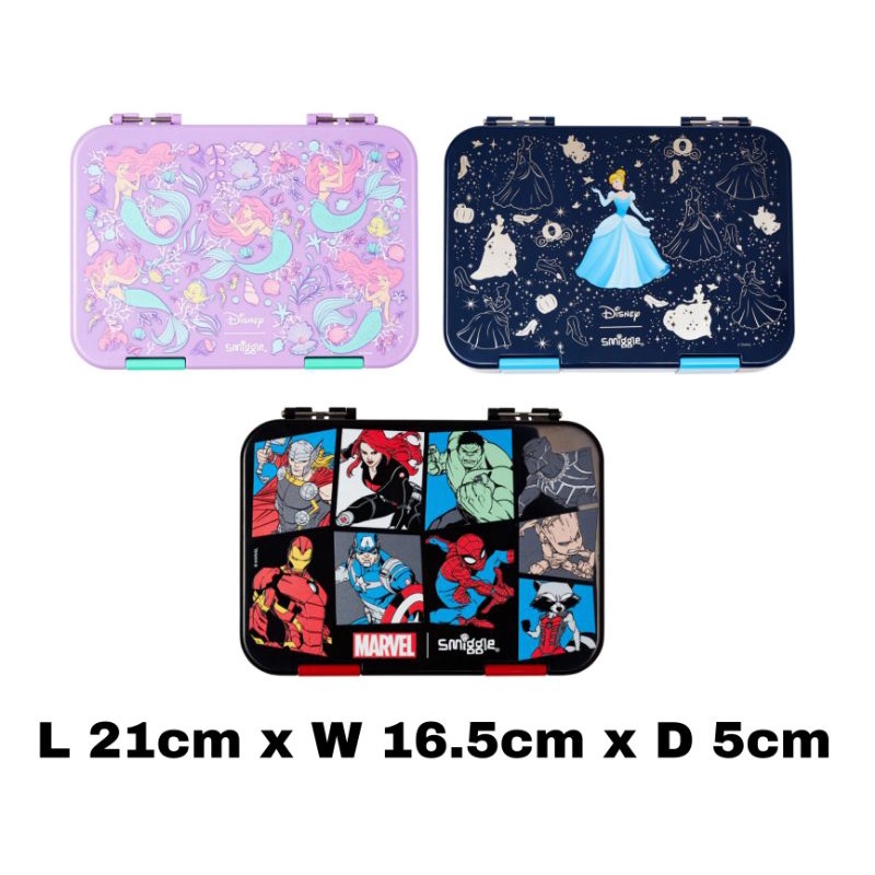 SMIGGLE LUNCHBOX CONTAINER BENTO MEDIUM DISNEY PRINCESS AND MARVEL 💯