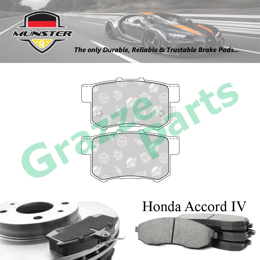 Münster Disc Brake Pad Rear for Honda Accord IV (4th Gen) SM4 CB3 CB7 2 ...