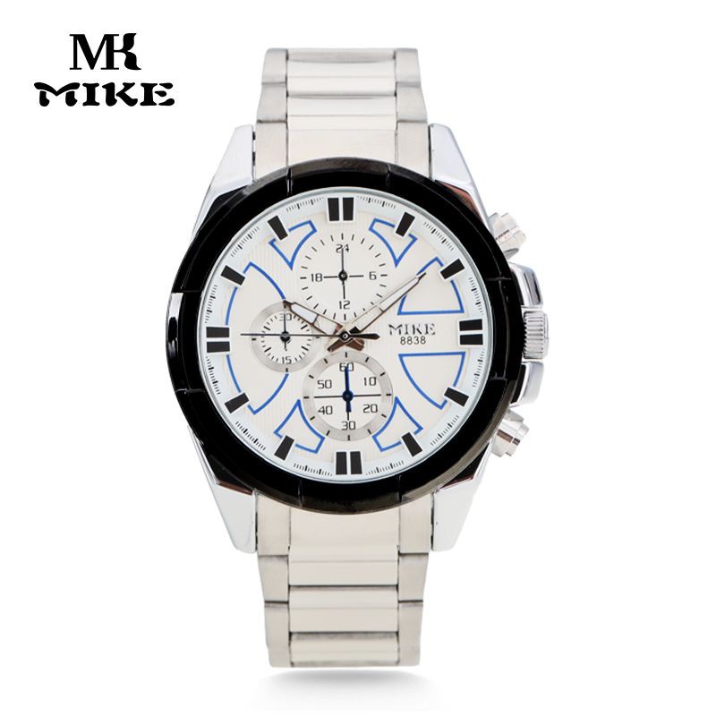 Ready Stock MIKE MK8838 Jam Tangan Lelaki Gold Stainless