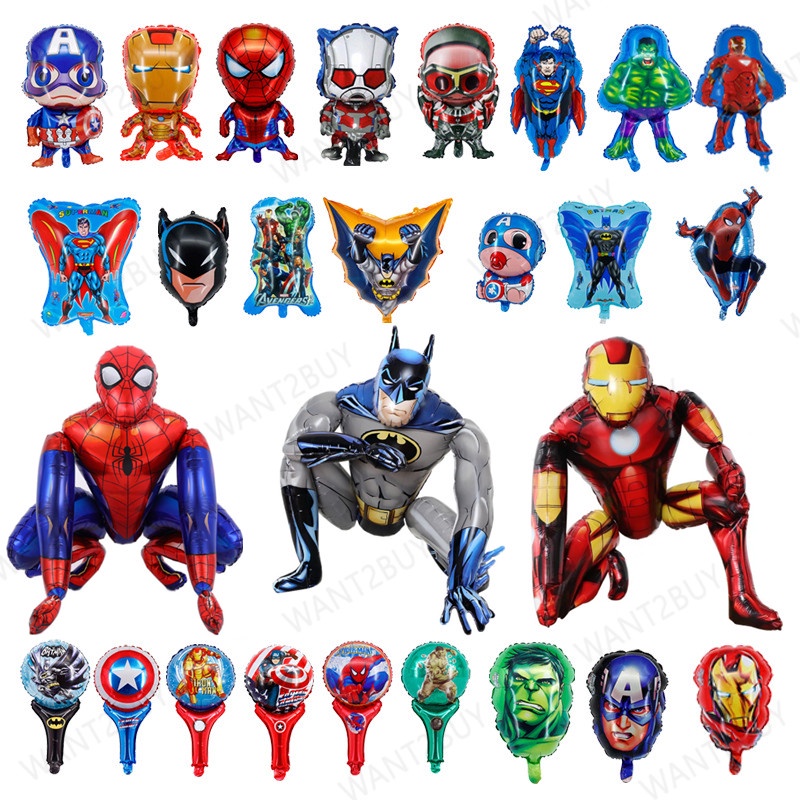 🇲🇾 Superhero Foil Balloon Avengers Marvel DC Ironman Spiderman Batman  Captain America Hulk Antman Birthday Party Belon