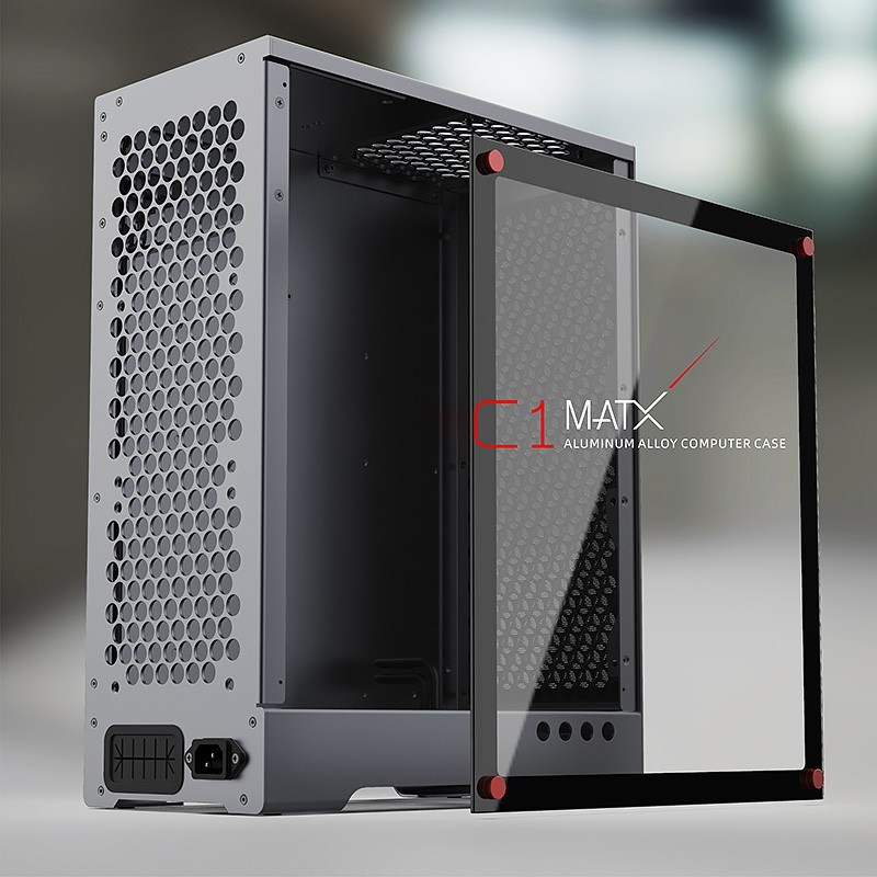 C1 Series Matx Case Aluminum Alloy for ITX / Matx Build PC Case ATX PSU