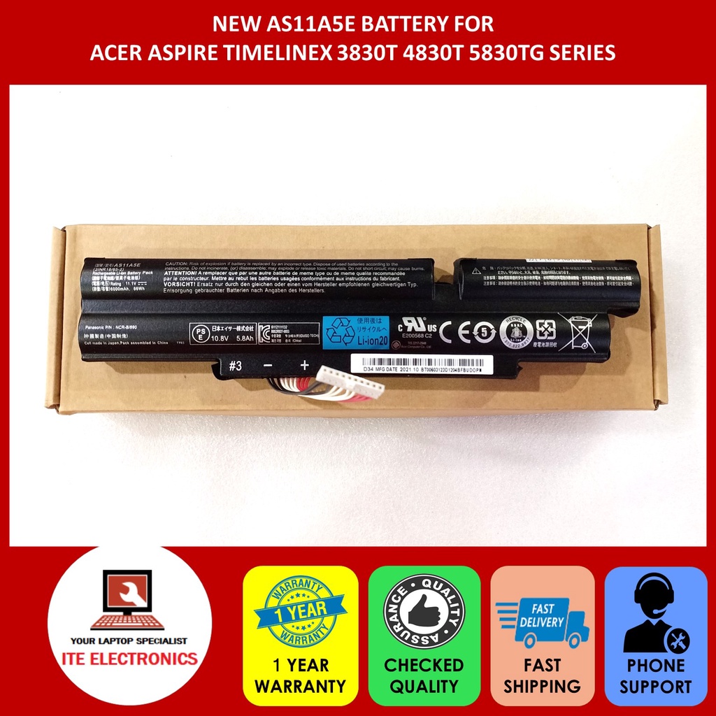 XINbox Batería De 6 Celdas Para Portátil Acer Aspire TimelineX 4400 T 11,1 T 3830TG 4830TG