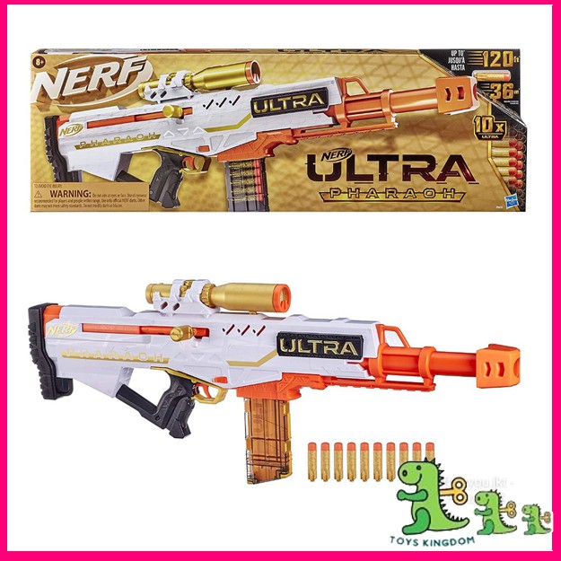  NERF Ultra Pharaoh Blaster with Premium Gold Accents, 10-Dart  Clip, 10 Ultra Darts, Bolt Action, Compatible Only Ultra Darts : Toys &  Games