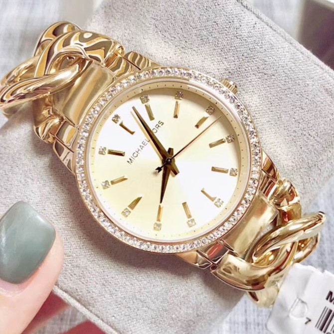 Michael kors gold chain on sale watch