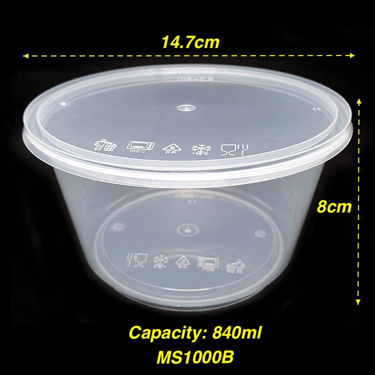(500 SETS)Large Round Plastic Food Container With Lid / Bekas Plastik ...