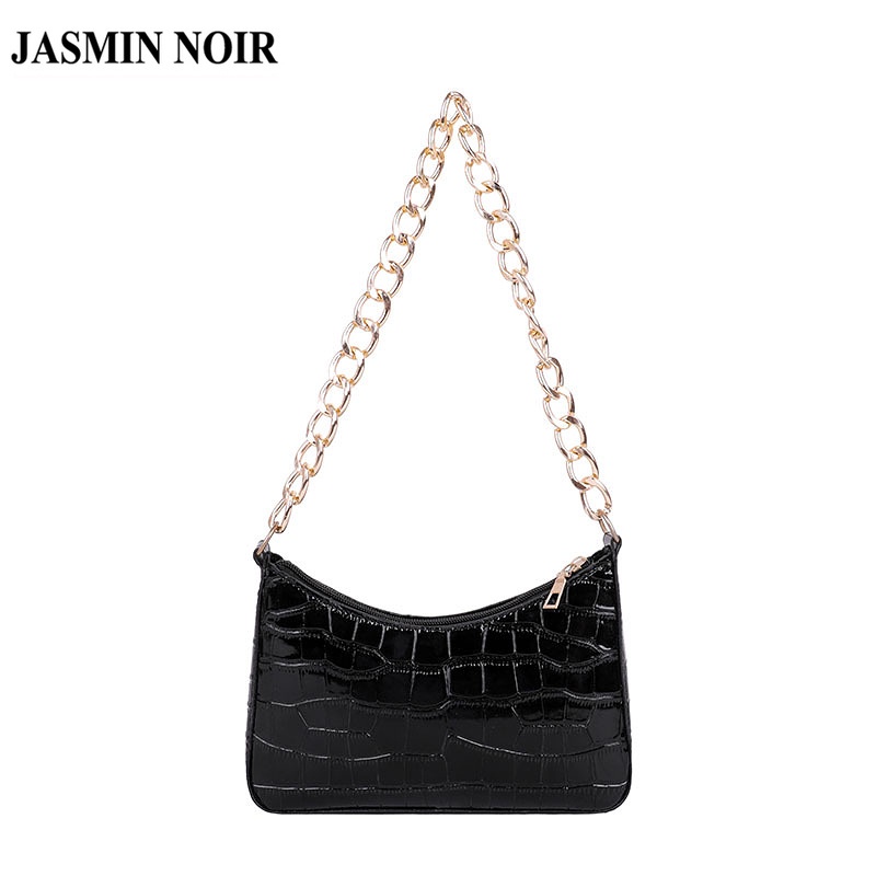 Jasmin Croc Half Moon Bag