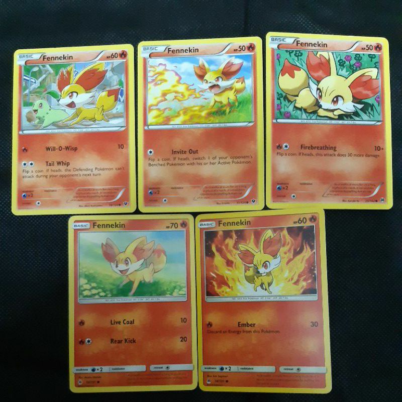 Pokemon Card TCG: Fennekin Set -5cards (NON HOLO) 100% Original Pokemon Card  | Shopee Malaysia