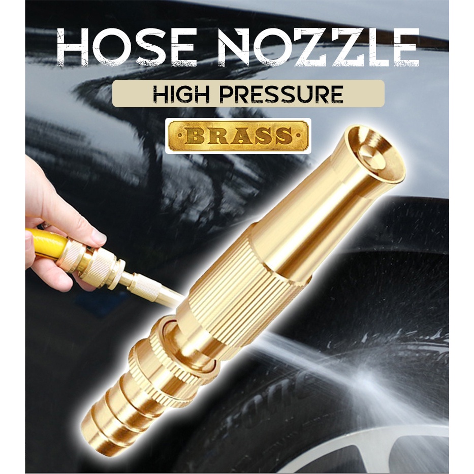 BRASS HOSE NOZZLE HIGH PRESSURE ADJUSTABLE TWIST HOSE NOZZLE JET
