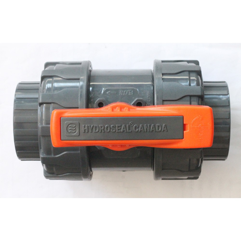 HYDROSEAL CANADA PVC Double Union Ball Valve Socket End 2 inch, 50 mm ...