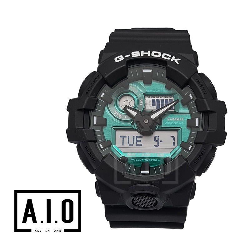 Casio G-Shock Midnight Green GA-700 Lineup Black Resin Band Watch