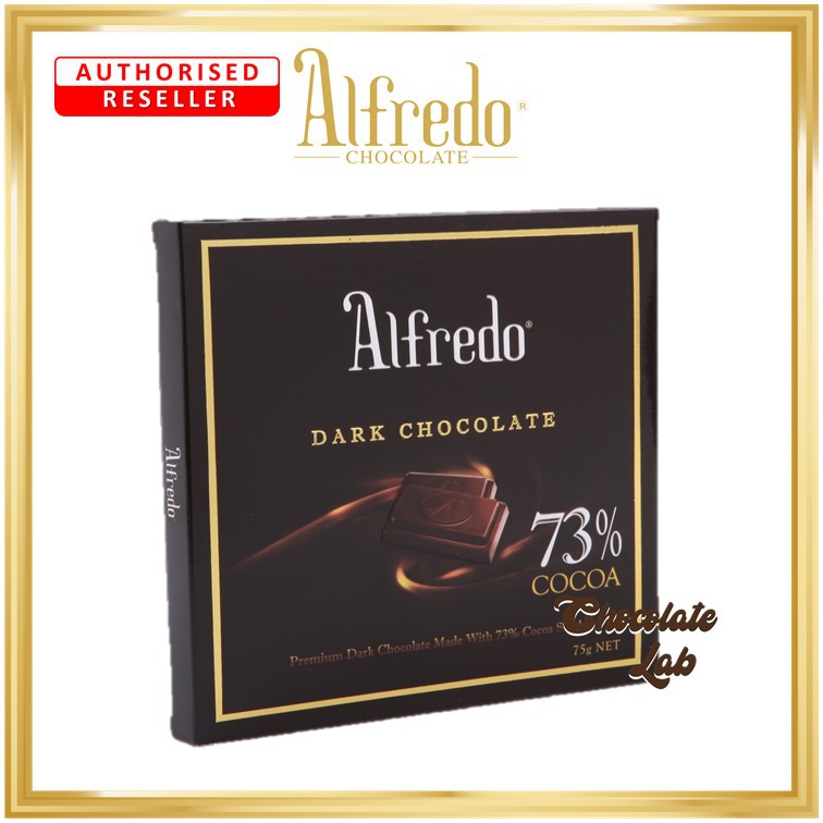 ⭐Alfredo Dark 73 Cocoa Dark Chocolate 75g⭐ Coklat Hitam Halal 黑巧克力