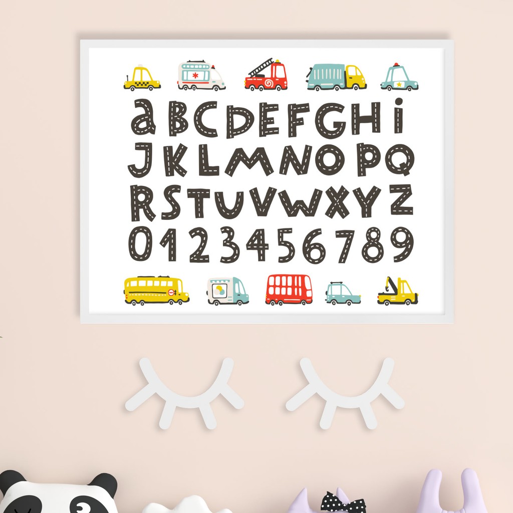 TRACK AND CARS Alphabet Poster ABC Wall Art Kids Room Decor WITH IKEA ...