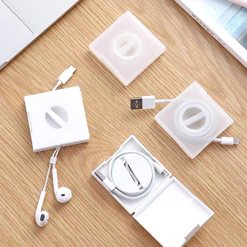 2 In 1 Multifunctional Rotatable Data Cable Storage Box with Stand ...
